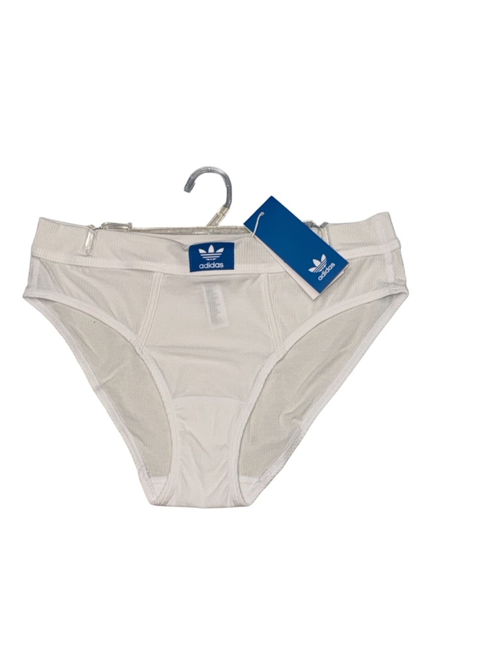 adidas ADICOLOR FLEX RIBBED COTTON BIKINI PANTS Underwear, White, NWT, Large - Picture 6 of 7